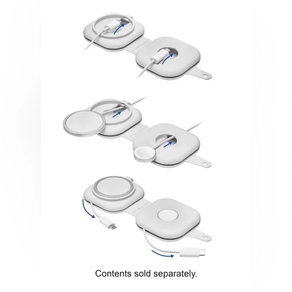 Best Buy essentials™ - Portable Apple MagSafe & Watch Charger Organizer - Gray